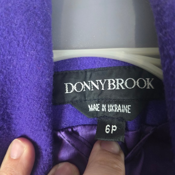 Donnybrook Women's Purple Wool Blend Shawl Collar Coat Size 6P - Picture 3 of 16